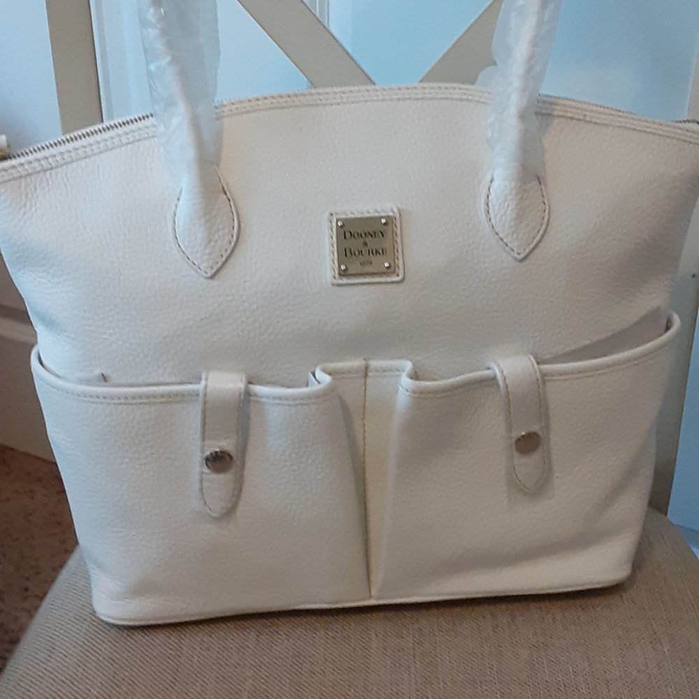 Vintage Leather Crescent Tote w/Accessories